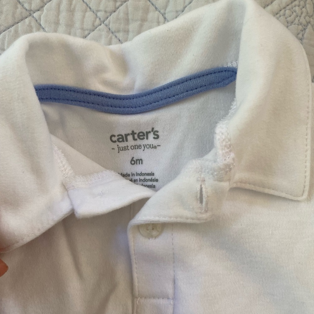Carters solid white collared bodysuit - Picture 2 of 2